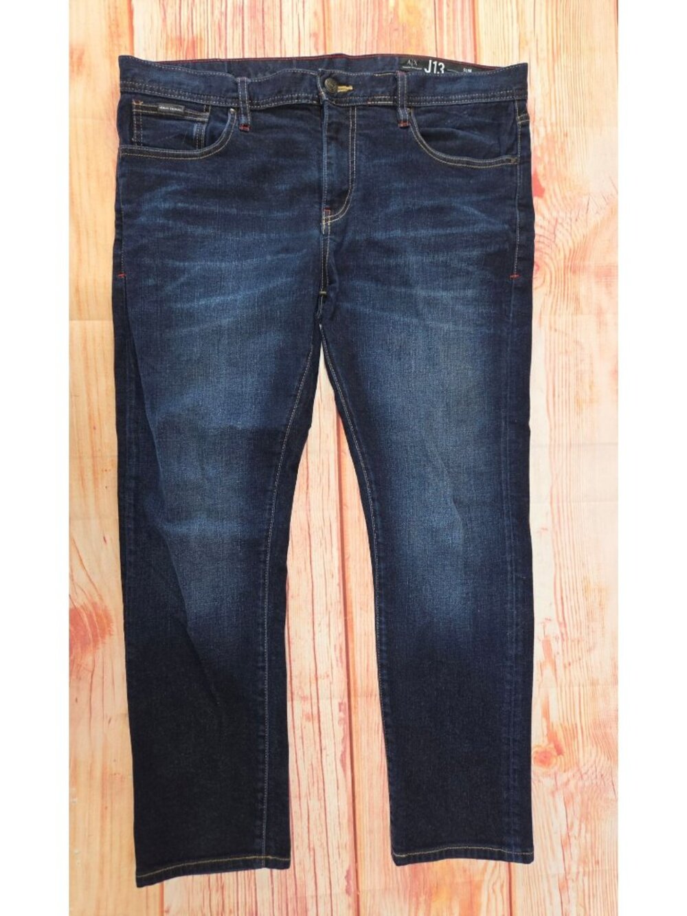 Armani Exchange Mens J13 Slim Fit Dark Wash Jeans 36X28